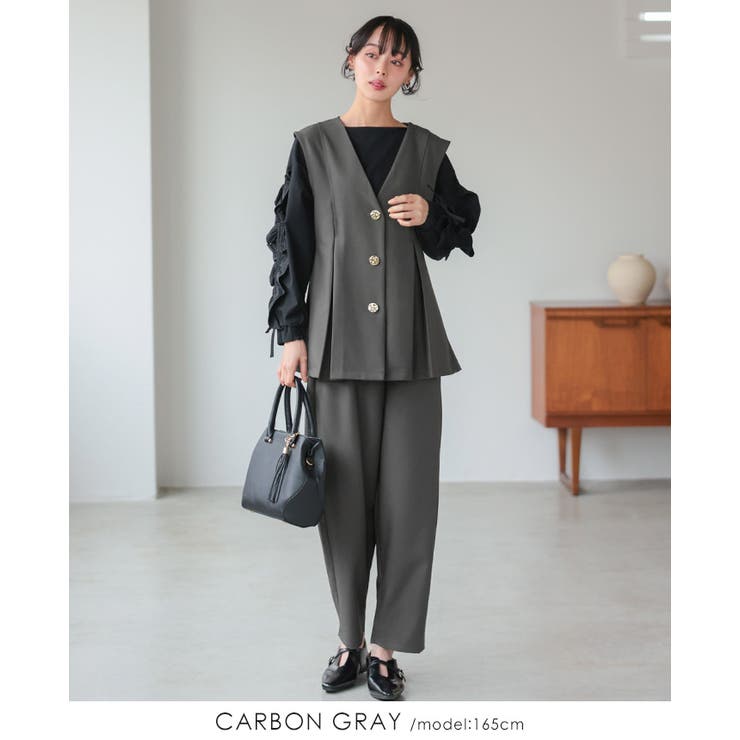 すぐに使えるハレの日2点セット。ゴールドボタンベスト＆コクーンパンツセットアップ… | HAPPY急便 by VERITA.JP | 詳細画像21 