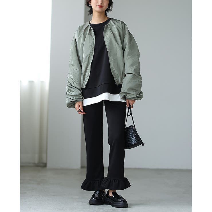 ゴルフウェア レイヤード風 デザイン 上下セット S セットアップ