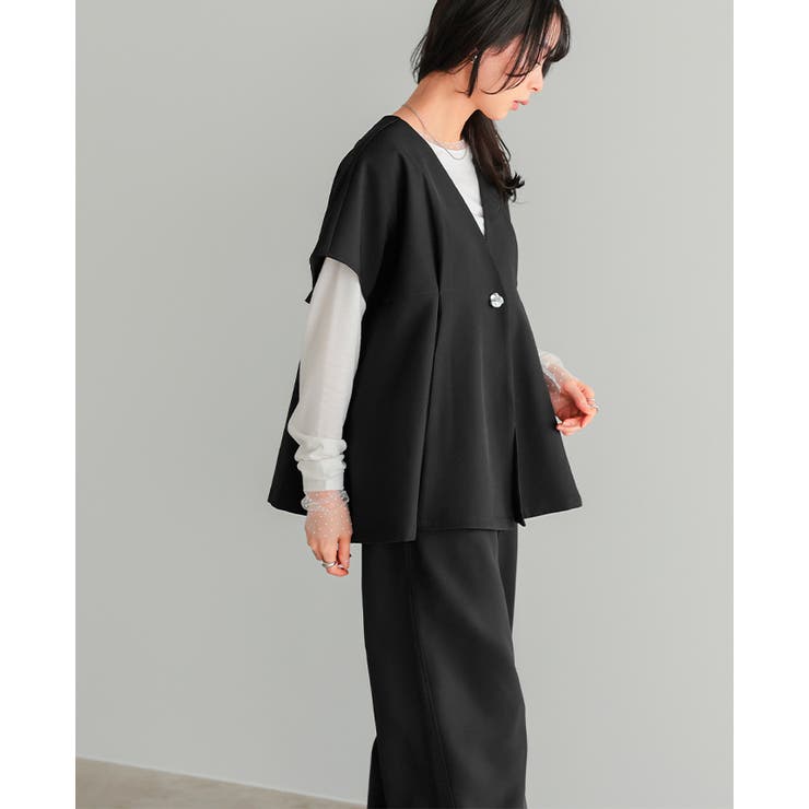 すぐに使えるハレの日セットアップ。ワンボタンジレ バレルレッグパンツセットアップ… | HAPPY急便 by VERITA.JP | 詳細画像11 