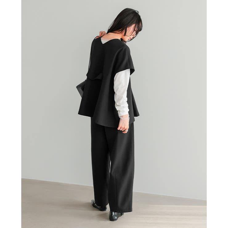 すぐに使えるハレの日セットアップ。ワンボタンジレ バレルレッグパンツセットアップ… | HAPPY急便 by VERITA.JP | 詳細画像13 