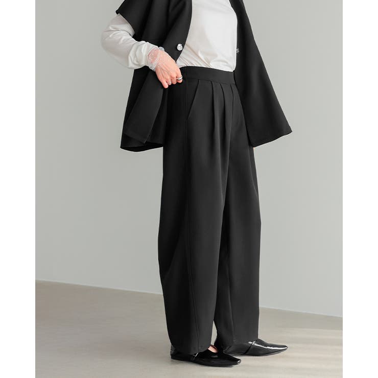 すぐに使えるハレの日セットアップ。ワンボタンジレ バレルレッグパンツセットアップ… | HAPPY急便 by VERITA.JP | 詳細画像15 