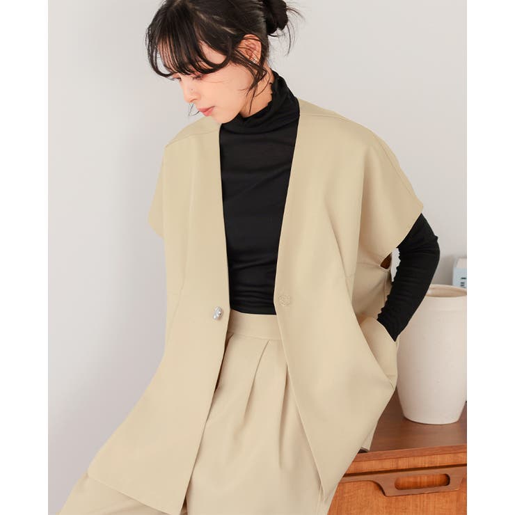 すぐに使えるハレの日セットアップ。ワンボタンジレ バレルレッグパンツセットアップ… | HAPPY急便 by VERITA.JP | 詳細画像22 