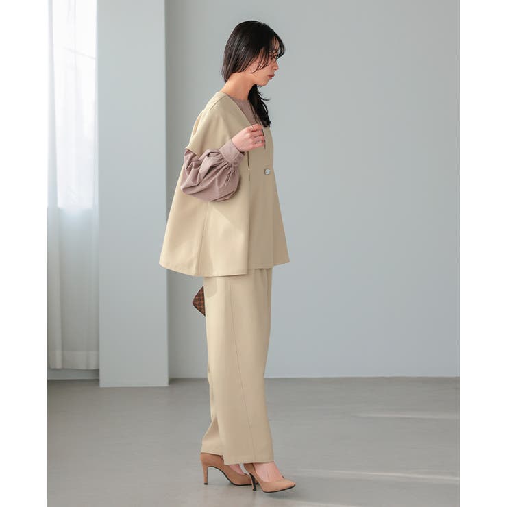 すぐに使えるハレの日セットアップ。ワンボタンジレ バレルレッグパンツセットアップ… | HAPPY急便 by VERITA.JP | 詳細画像23 