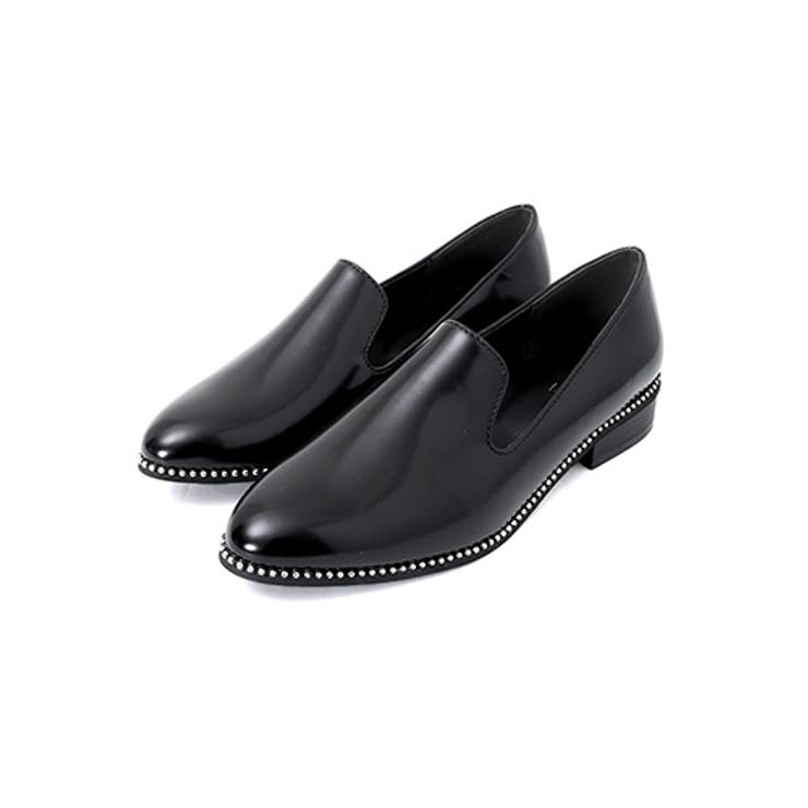 スタッズ付きブラックフラットシューズ JIMMY CHOO スタッズ付きバレエ