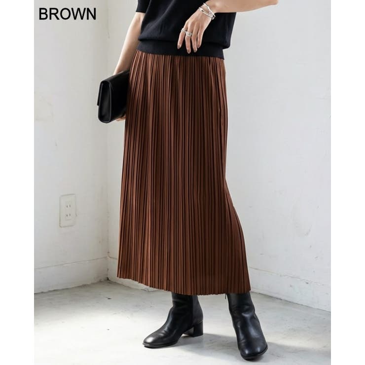 ブラウン | お好みの長さにセルフカット。ランダムプリーツナロースカート ロングスカート プリ… | HAPPY急便 by VERITA.JP