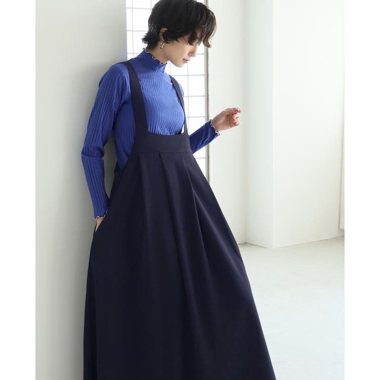 重ねるだけで可愛さ完成。梨地タックジャンパースカート ジャンスカ ワンピース | HAPPY急便 by VERITA.JP | 詳細画像14 