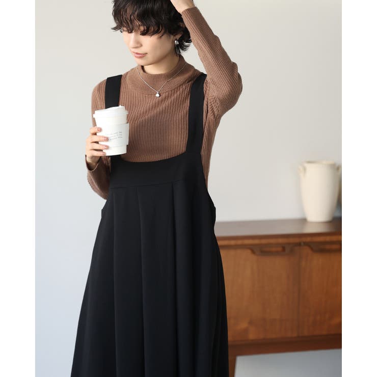 重ねるだけで可愛さ完成。梨地タックジャンパースカート ジャンスカ ワンピース | HAPPY急便 by VERITA.JP | 詳細画像19 