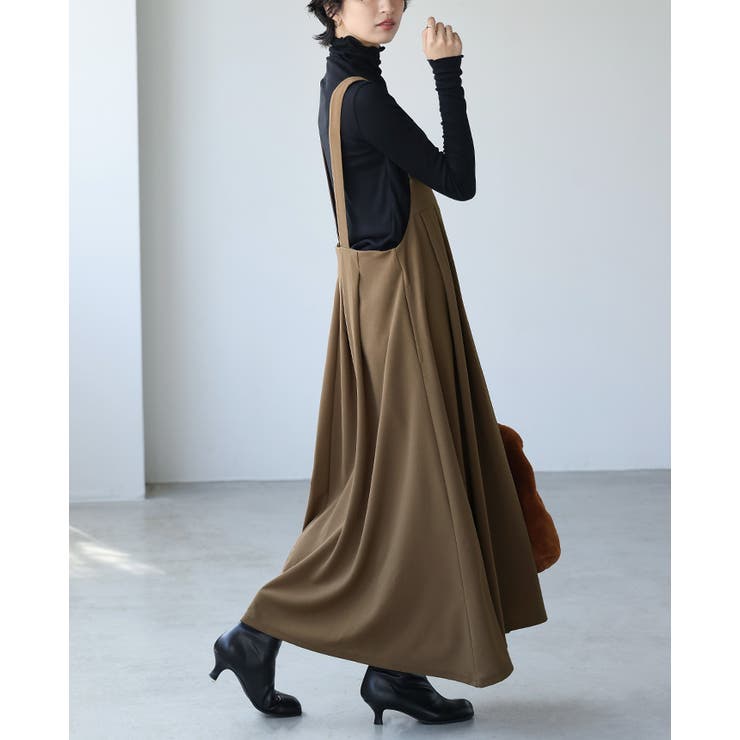 重ねるだけで可愛さ完成。梨地タックジャンパースカート ジャンスカ ワンピース | HAPPY急便 by VERITA.JP | 詳細画像7 