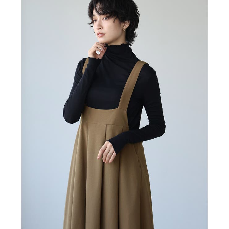 重ねるだけで可愛さ完成。梨地タックジャンパースカート ジャンスカ ワンピース | HAPPY急便 by VERITA.JP | 詳細画像9 