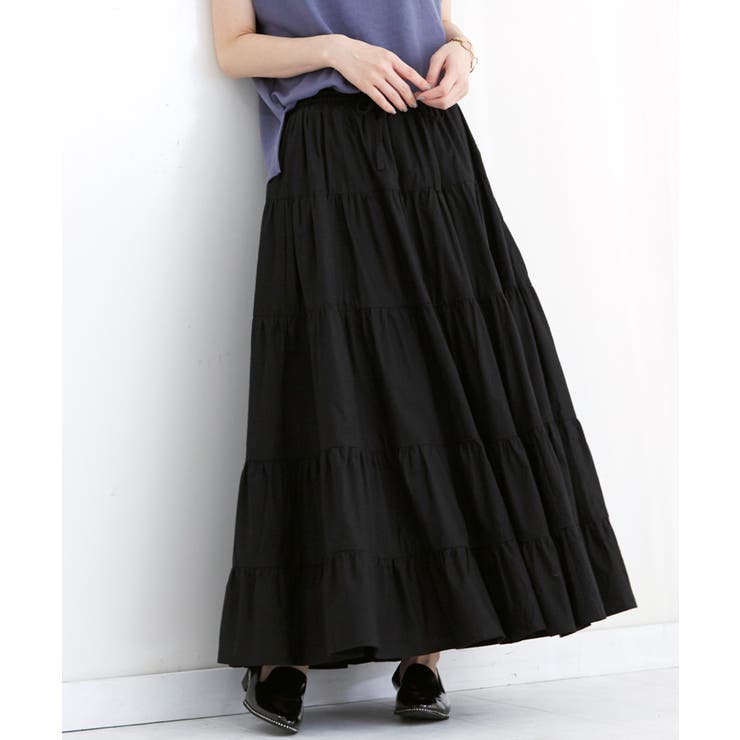 大人の可愛さが詰まった1枚。ティアードマキシスカート スカート