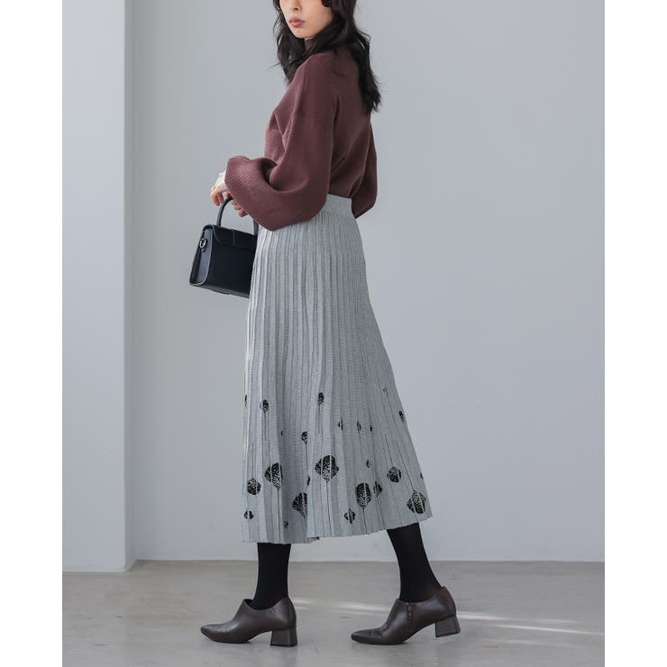 足元に花が咲く予感。ニットプリーツスカート スカート プリーツ | HAPPY急便 by VERITA.JP | 詳細画像5 