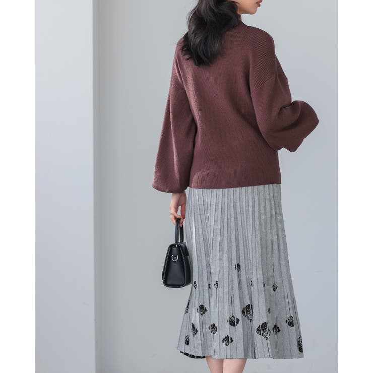 足元に花が咲く予感。ニットプリーツスカート スカート プリーツ | HAPPY急便 by VERITA.JP | 詳細画像6 