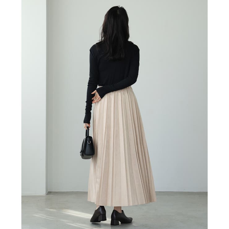動くたびに揺れる美シルエット。マシュマロスエードランダムプリーツスカート スカー… | HAPPY急便 by VERITA.JP | 詳細画像10 