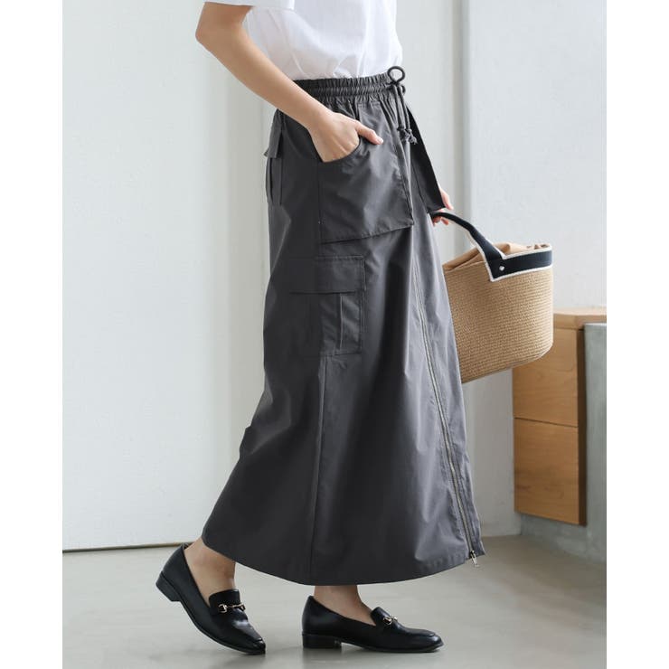 ファスナーでカタチが変わる。前ZIPカーゴロングスカート スカート | HAPPY急便 by VERITA.JP | 詳細画像12