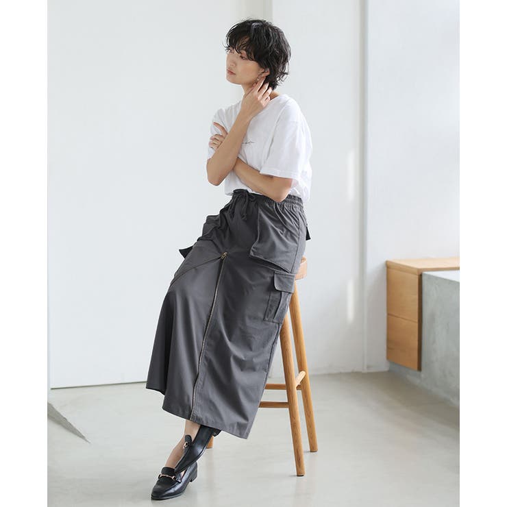 ファスナーでカタチが変わる。前ZIPカーゴロングスカート スカート | HAPPY急便 by VERITA.JP | 詳細画像14