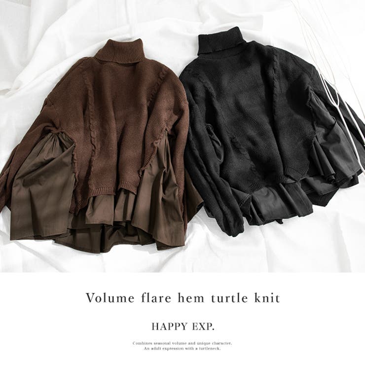 デザイン性の高い大人ニット。異素材切替タートルニット ニット プルオーバー | HAPPY急便 by VERITA.JP | 詳細画像26 