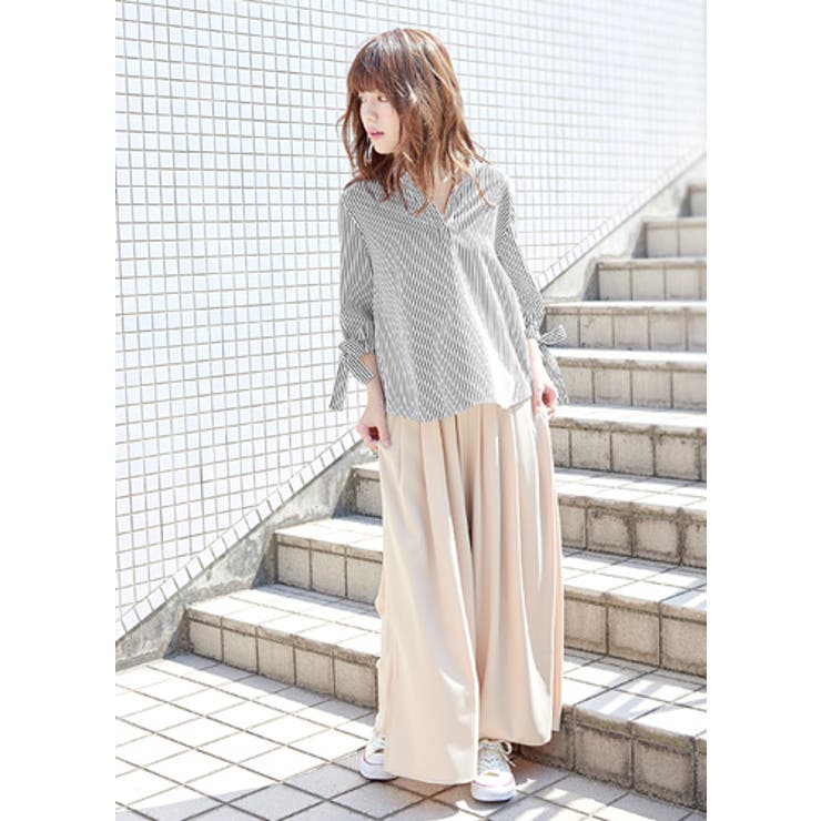 旬度満点！爽やかで知的な女っぽさを。袖リボン スキッパーブラウス ブラウス | HAPPY急便 by VERITA.JP | 詳細画像15 