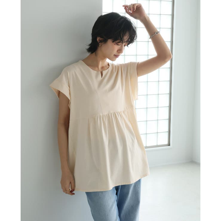 抜け感のある大人の可愛さ。綿100％切替フレアトップス tシャツ カットソー | HAPPY急便 by VERITA.JP | 詳細画像12 