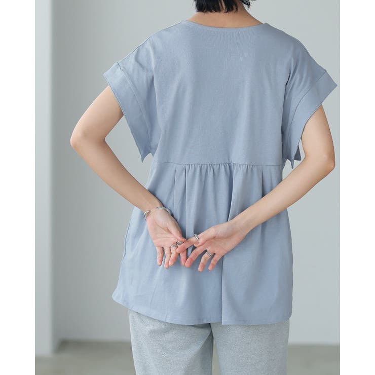 抜け感のある大人の可愛さ。綿100％切替フレアトップス tシャツ カットソー | HAPPY急便 by VERITA.JP | 詳細画像6 