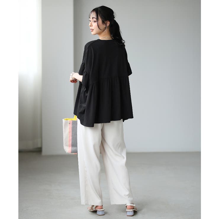 程よい甘さの大人トップス。綿100％フリル切替カットソー カットソー tシャツ | HAPPY急便 by VERITA.JP | 詳細画像10 