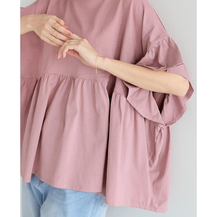 程よい甘さの大人トップス。綿100％フリル切替カットソー カットソー tシャツ | HAPPY急便 by VERITA.JP | 詳細画像15 
