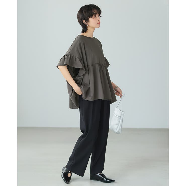 程よい甘さの大人トップス。綿100％フリル切替カットソー カットソー tシャツ | HAPPY急便 by VERITA.JP | 詳細画像17 