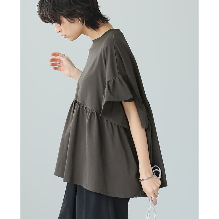 程よい甘さの大人トップス。綿100％フリル切替カットソー カットソー tシャツ | HAPPY急便 by VERITA.JP | 詳細画像18 