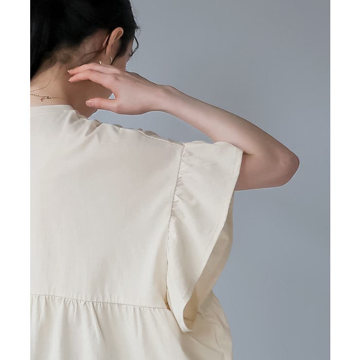 程よい甘さの大人トップス。綿100％フリル切替カットソー カットソー tシャツ | HAPPY急便 by VERITA.JP | 詳細画像6 