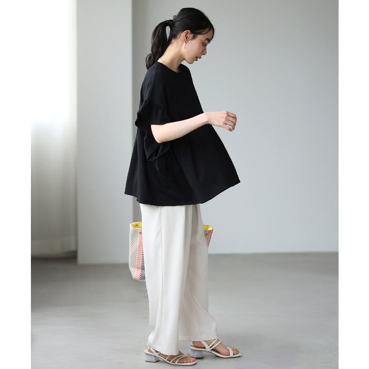 程よい甘さの大人トップス。綿100％フリル切替カットソー カットソー tシャツ | HAPPY急便 by VERITA.JP | 詳細画像9 