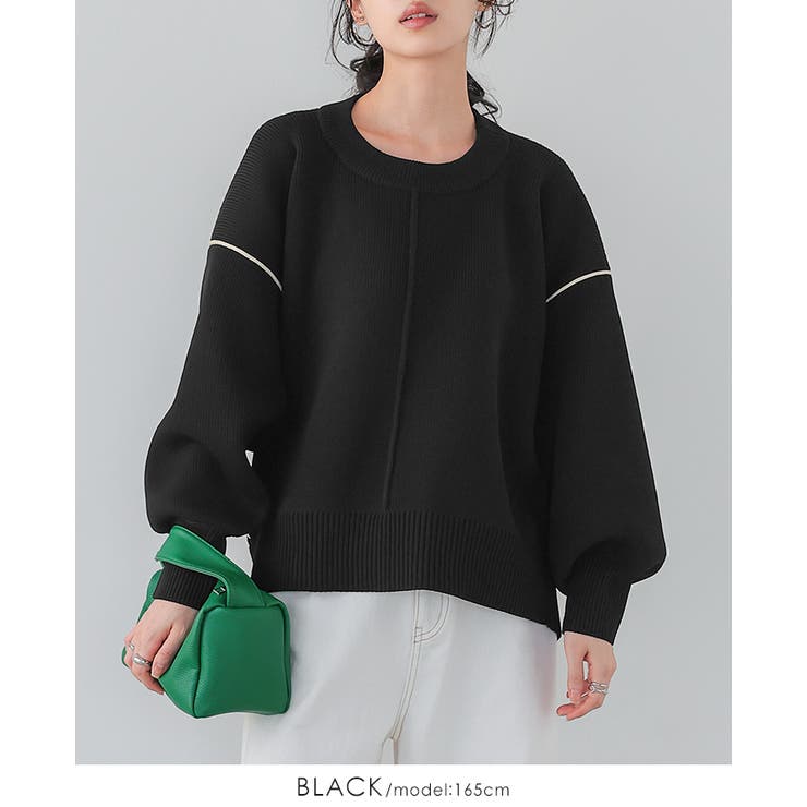 ハチヤーズ　レディース　ダンボールニット　モックネック　トップス　ウェア　L 黒 ハチヤーズレディースダンボールニットモックネックトップスウェアL 黒