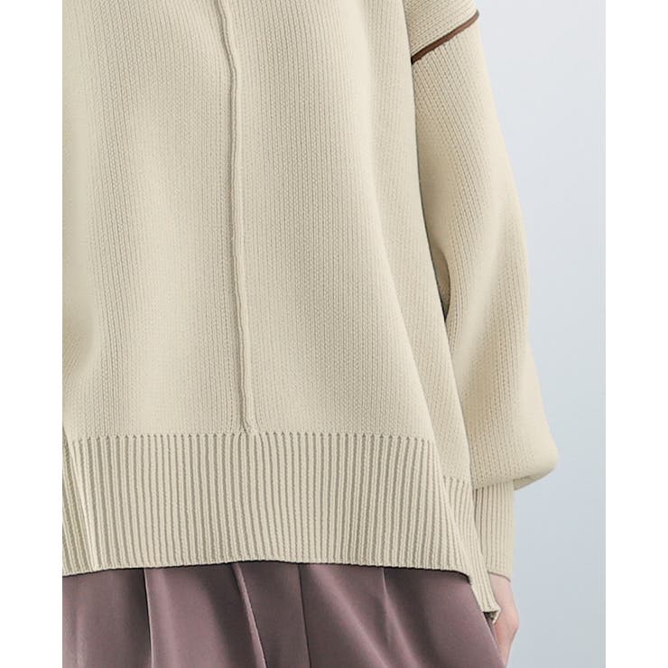 立体的なゆったりシルエット。ダンボールニット配色コクーントップス ニット セータ… | HAPPY急便 by VERITA.JP | 詳細画像7 