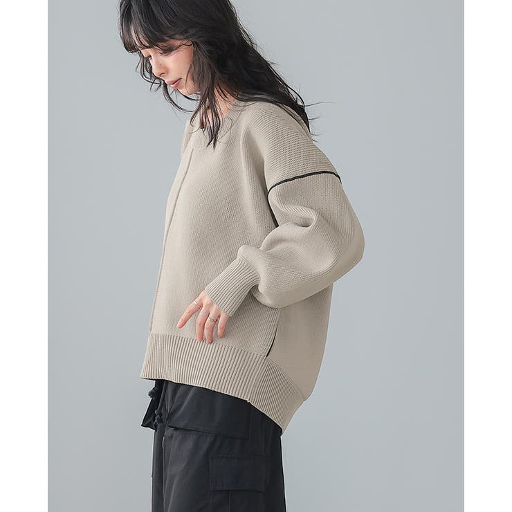 立体的なゆったりシルエット。ダンボールニット配色コクーントップス ニット セータ… | HAPPY急便 by VERITA.JP | 詳細画像9 