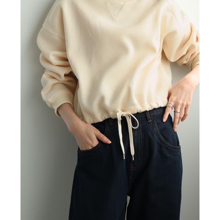 スタイルアップする、あったかアイテム。裾ドロスト裏起毛ショートトップス 裏起毛 | HAPPY急便 by VERITA.JP | 詳細画像15 