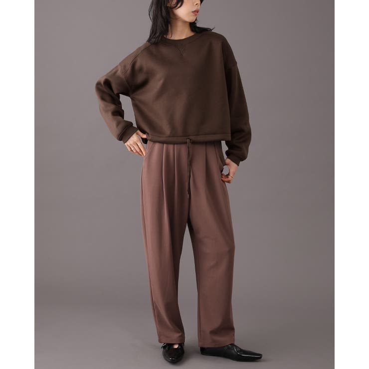 スタイルアップする、あったかアイテム。裾ドロスト裏起毛ショートトップス 裏起毛 | HAPPY急便 by VERITA.JP | 詳細画像8 