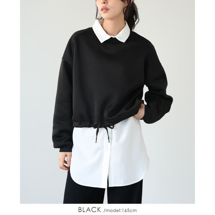 ブラック | スタイルアップする、あったかアイテム。裾ドロスト裏起毛ショートトップス 裏起毛 | HAPPY急便 by VERITA.JP