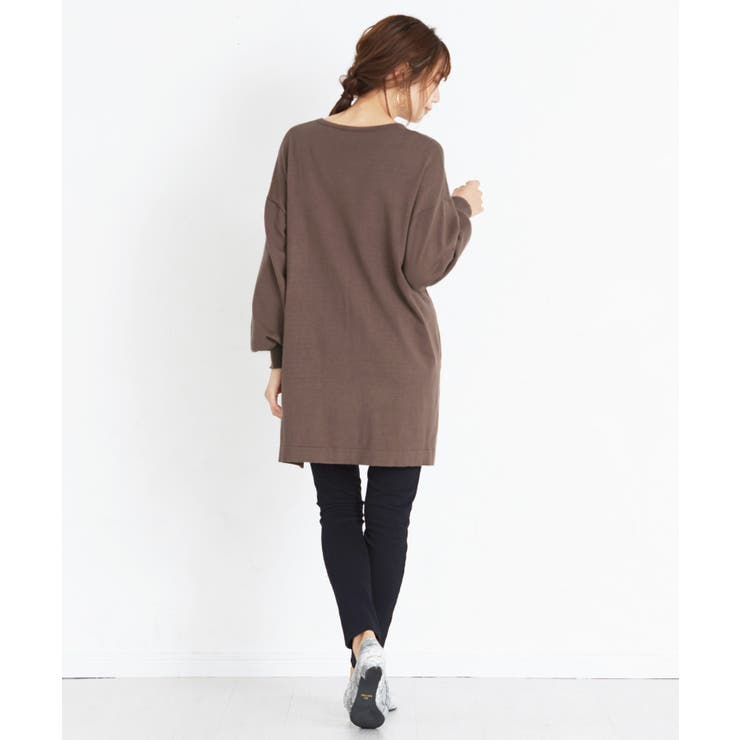 ベルトでコーデをクールに変える。フロントベルト付きニットチュニック ニット | HAPPY急便 by VERITA.JP | 詳細画像14 