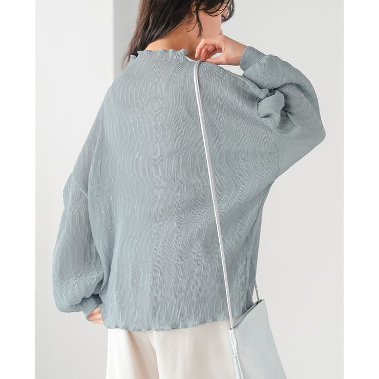 立体感で魅せる大人のプリーツ。ランダムプリーツボトルネックトップス ブラウス ト… | HAPPY急便 by VERITA.JP | 詳細画像19 