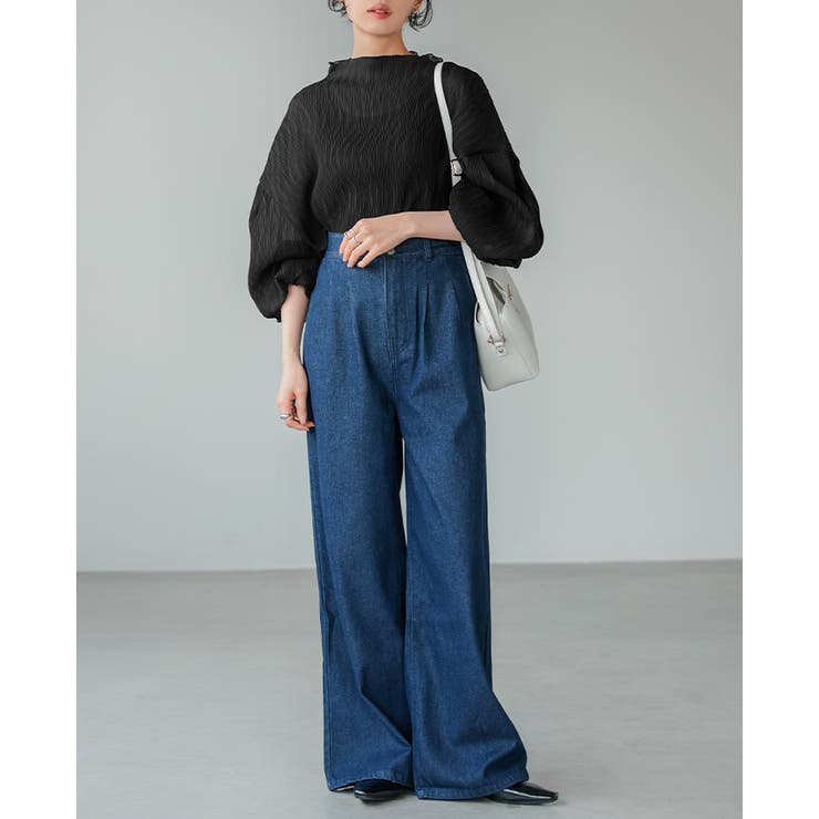 立体感で魅せる大人のプリーツ。ランダムプリーツボトルネックトップス ブラウス ト… | HAPPY急便 by VERITA.JP | 詳細画像9 