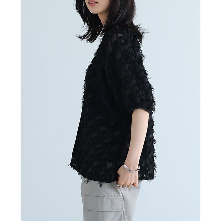 CADUNE シアーフリンジトップス CADUNE シアーフリンジトップス シアーシャツ | シャツ