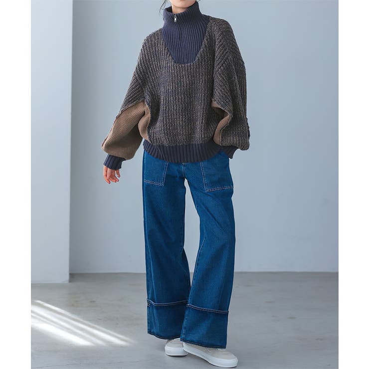 旬のあったかニット。配色ハーフジップニット ニット セーター | HAPPY急便 by VERITA.JP | 詳細画像12 