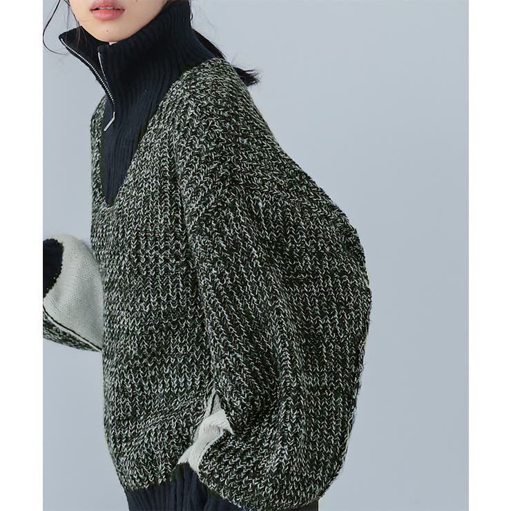 旬のあったかニット。配色ハーフジップニット ニット セーター | HAPPY急便 by VERITA.JP | 詳細画像16 