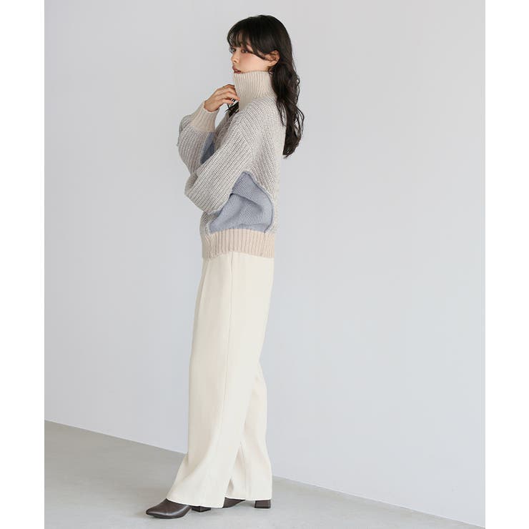 旬のあったかニット。配色ハーフジップニット ニット セーター | HAPPY急便 by VERITA.JP | 詳細画像5 