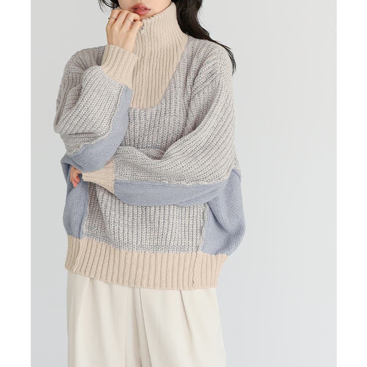 旬のあったかニット。配色ハーフジップニット ニット セーター | HAPPY急便 by VERITA.JP | 詳細画像7 