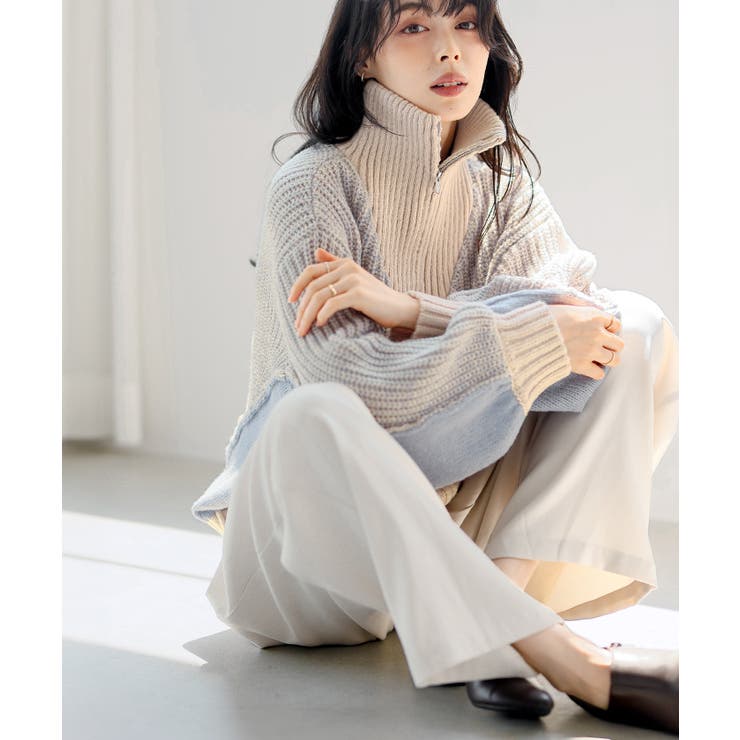 旬のあったかニット。配色ハーフジップニット ニット セーター | HAPPY急便 by VERITA.JP | 詳細画像8 