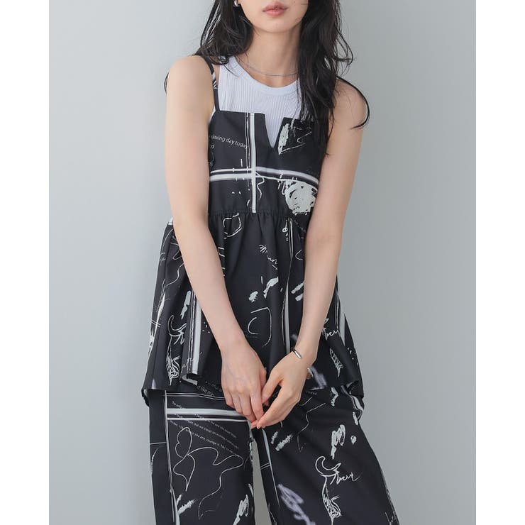 日常にアートを感じる。英字プリントキャミソール キャミ ベスト | HAPPY急便 by VERITA.JP | 詳細画像12 