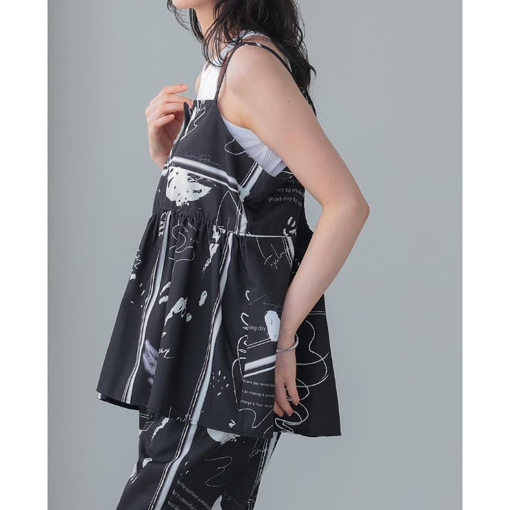 日常にアートを感じる。英字プリントキャミソール キャミ ベスト | HAPPY急便 by VERITA.JP | 詳細画像13 