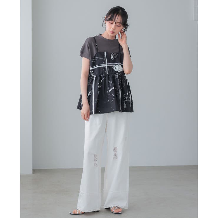 日常にアートを感じる。英字プリントキャミソール キャミ ベスト | HAPPY急便 by VERITA.JP | 詳細画像16 