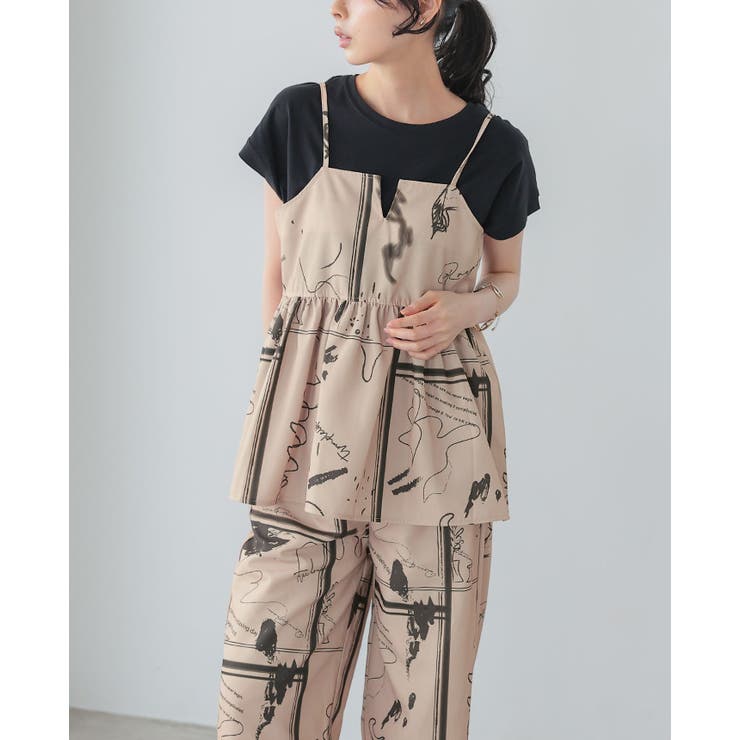 日常にアートを感じる。英字プリントキャミソール キャミ ベスト | HAPPY急便 by VERITA.JP | 詳細画像5 