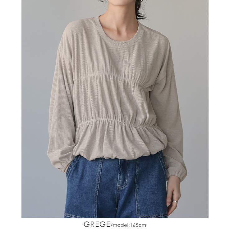 くしゅっとさせて美シルエット。シャーリングトップス カットソー ロンT | HAPPY急便 by VERITA.JP | 詳細画像10 