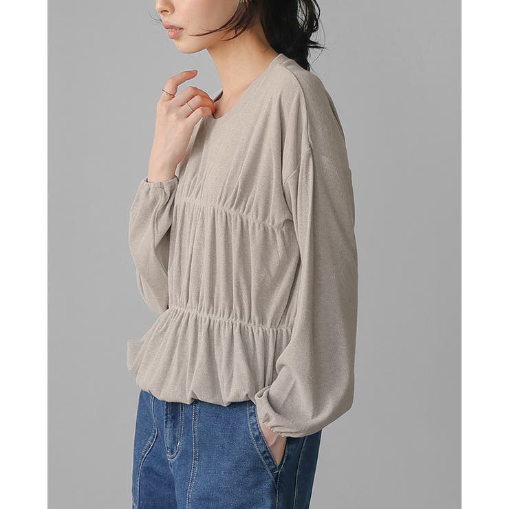 くしゅっとさせて美シルエット。シャーリングトップス カットソー ロンT | HAPPY急便 by VERITA.JP | 詳細画像12 